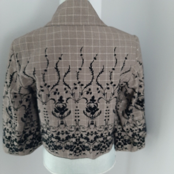 Cartise Brown Plaid Bolero Jacket - Picture 5 of 10